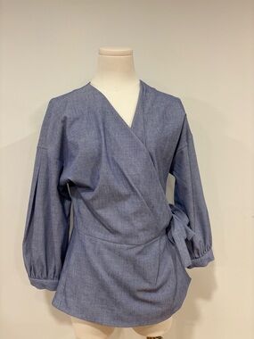 Halogen Light Blue Chambray Top